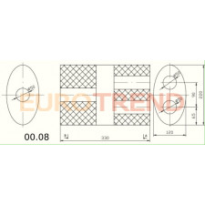 Резонатор ремонтний 220 x 120 x 330 діаметр труби 50 мм