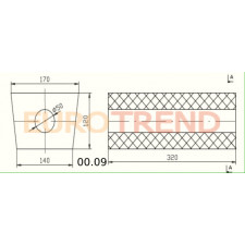 Резонатор ремонтний 170 x 120 x 320 діаметр труби 50 мм
