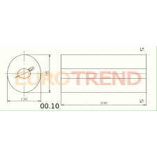 Резонатор ремонтний 195 x 130 x 330 діаметр труби 50 мм
