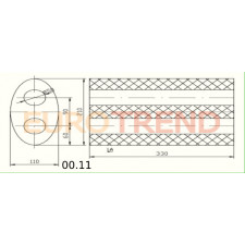 Резонатор ремонтний 210 x 110 x 330 діаметр труби 50 мм, 2 входи 2 виходи