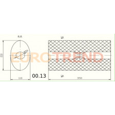 Резонатор ремонтний 210 x 110 x 350 діаметр труби  50 мм