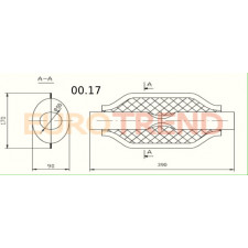 Резонатор ремонтний 170 x 90 x 390 діаметр труби  50 мм