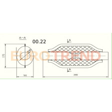 Резонатор ремонтний 170 x 90 x 390 діаметр труби  60 мм