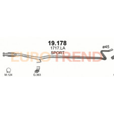 Вихлопна труба середня з гофрою Peugeot 207 /  Peugeot 207 CC, Citroen C3 Picasso